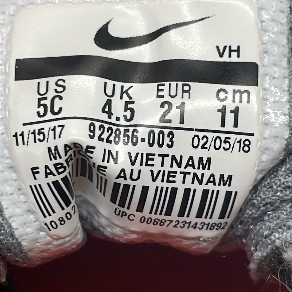 Nike Downshifter 8 Toddler Gray & Orange Shoes Size 5C - Picture 8 of 9